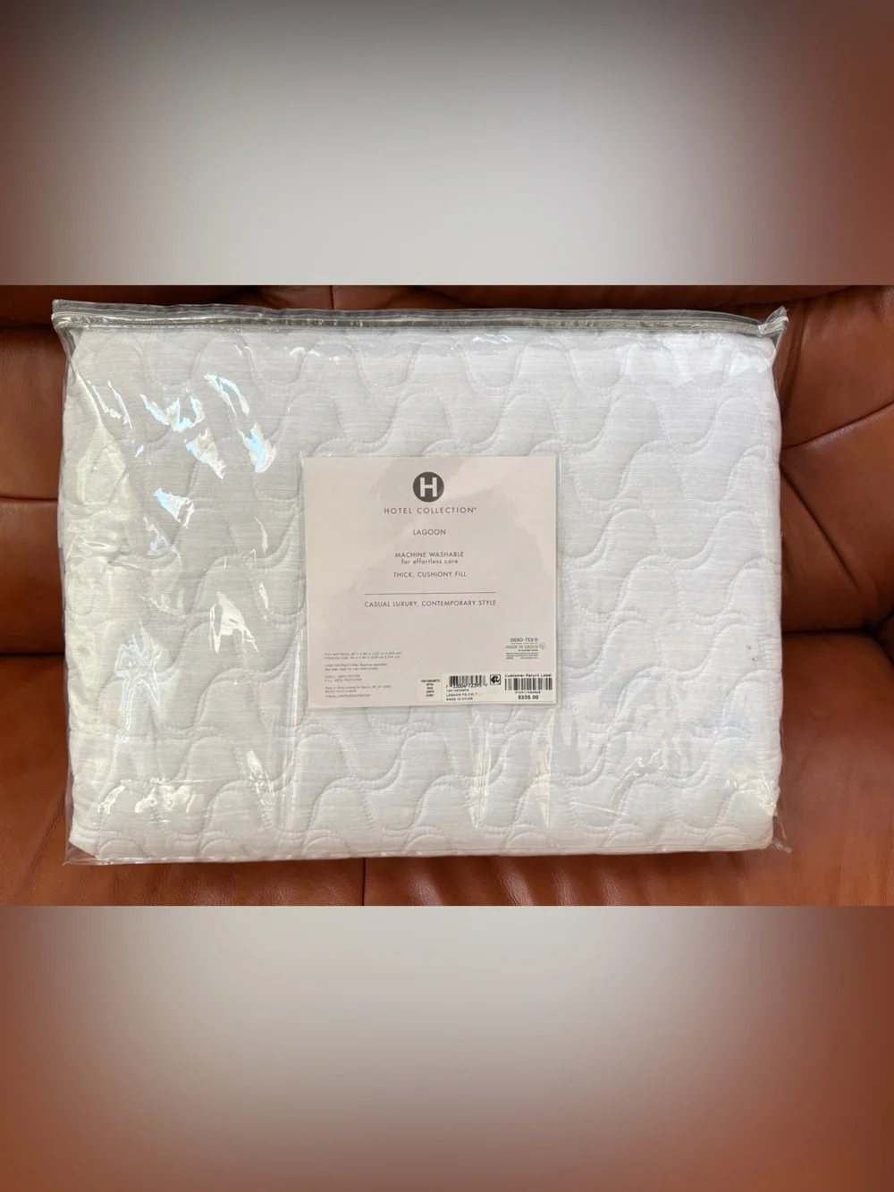 NWB Hotel Collection Lagoon Quilted Coverlet Full/Queen